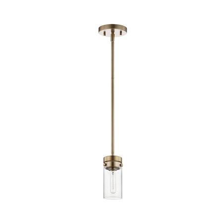 Nuvo Intersection 1-Light Mini Pendant - Burnished Brass with Clear Glass 60/7529